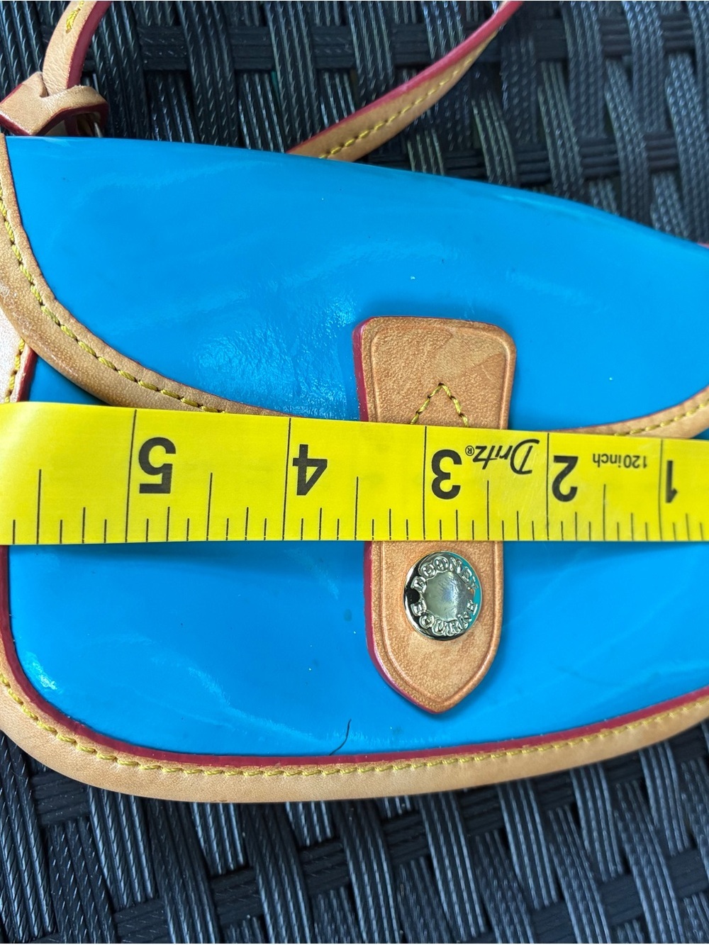 Dooney & Bourke Turquoise Patent Leather Tote with Matching Wristlet - Picture 7 of 16